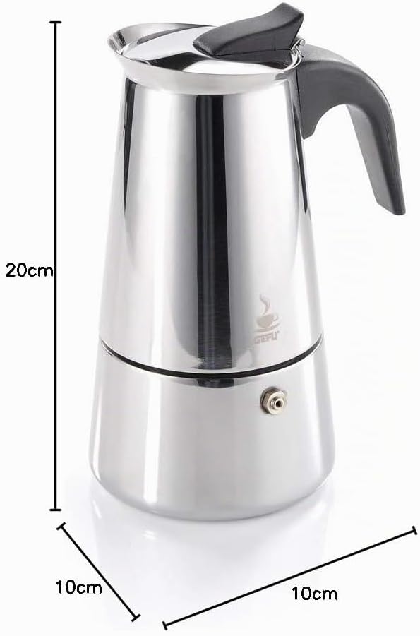 GEFU Der Original Espresso-Kocher Emilio - Premium Edelstahl Kaffee-Maschine für 6 Tassen Höchsten C