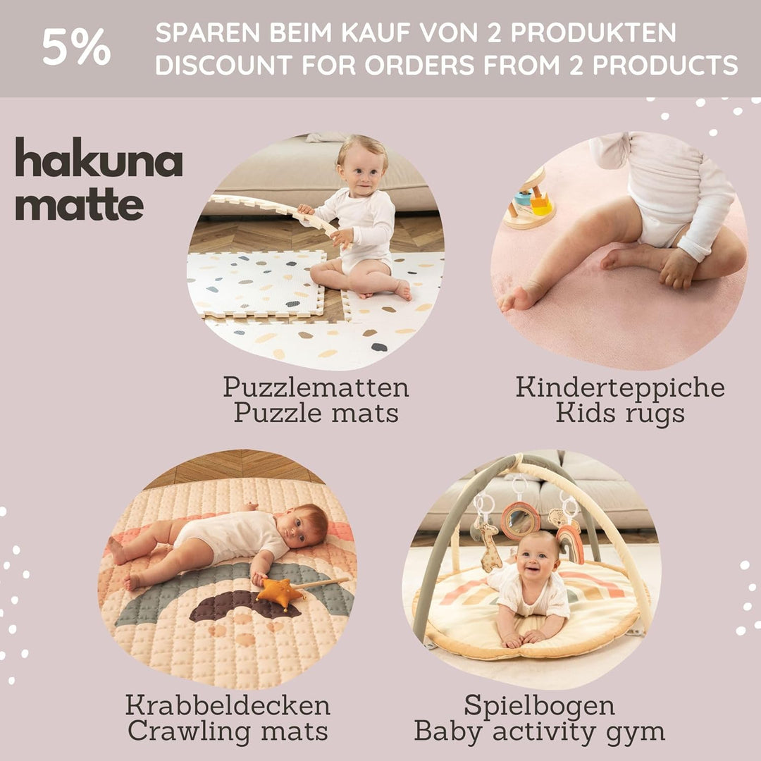 Hakuna Matte Stylische Baby Puzzlematte 1,2 x 0,9 m Bauernhof – 12 Platten 30x30 cm – 20% dickere, w