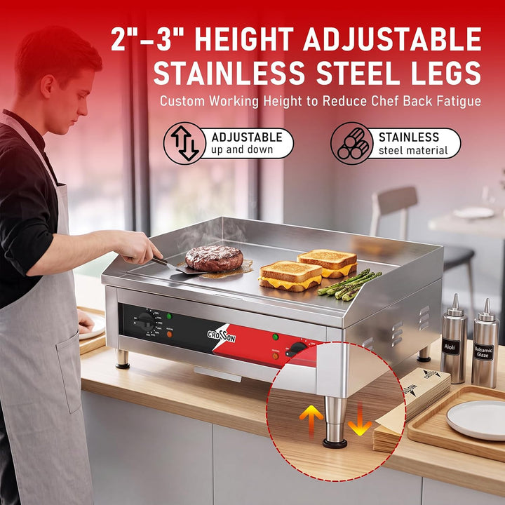 CROSSON 40.6 * 61Kommerzielle elektrische Arbeitsplattengrillplatte, Flat Top Hochleistungsgrillplat