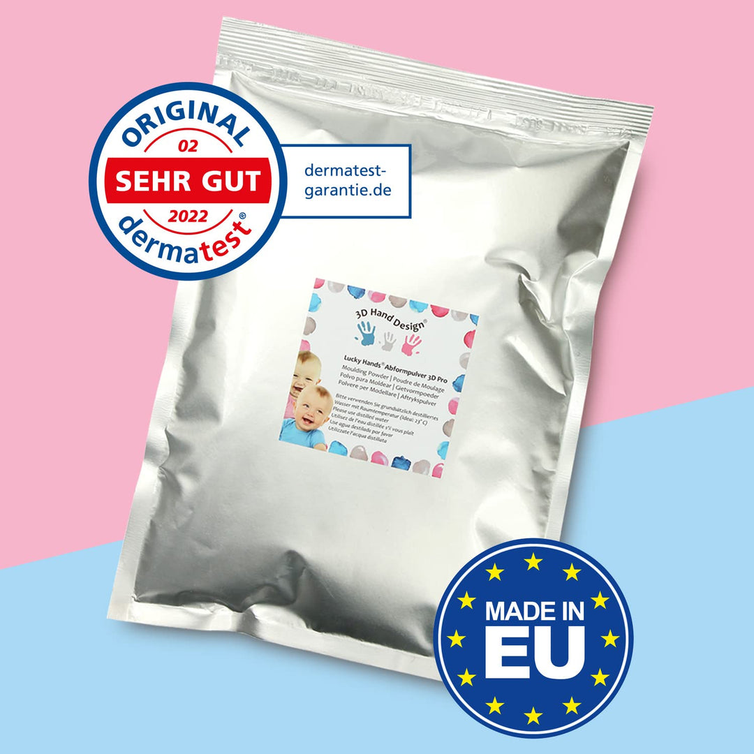 Lucky Hands® 3D Abformset mit Zubehör | Handabdruck, Gipsabdruck | Geschenkidee zum Muttertag (5-12