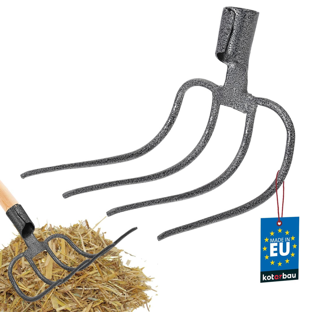KOTARBAU® Dunghacke Forke 4 Zinken Heugabel Mistgabel Mistforke Gartengabel Gartenforke Dunggabel Sp