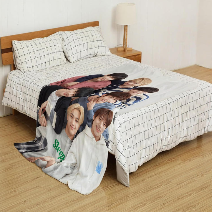 Enhyppen Decke Bettwäsche 130x150 cm,Enhyppen Merch Kuscheldecke für Fans,Fleecedecke für Couch, War