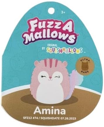 Squishmallows Squishmallow FuzzAMallows Plüschtier Amina das Eichhörnchen 30 cm – Ultra Selten Kusch