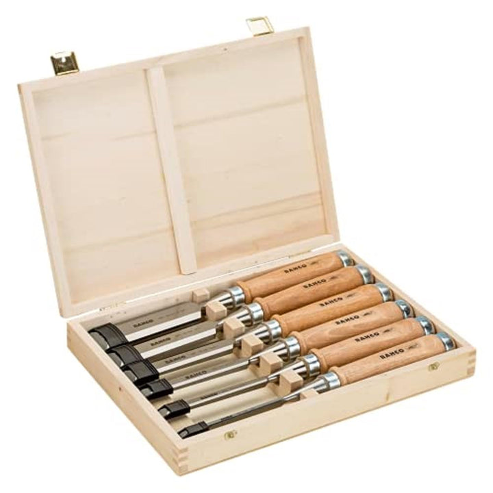 Bahco Stechbeitel-Satz, 6-Tlg, Holzbox, 6,10,12,18,25,32mm 425-083 Mehrfarbig 6/10/12/18/25/32 mm Ei
