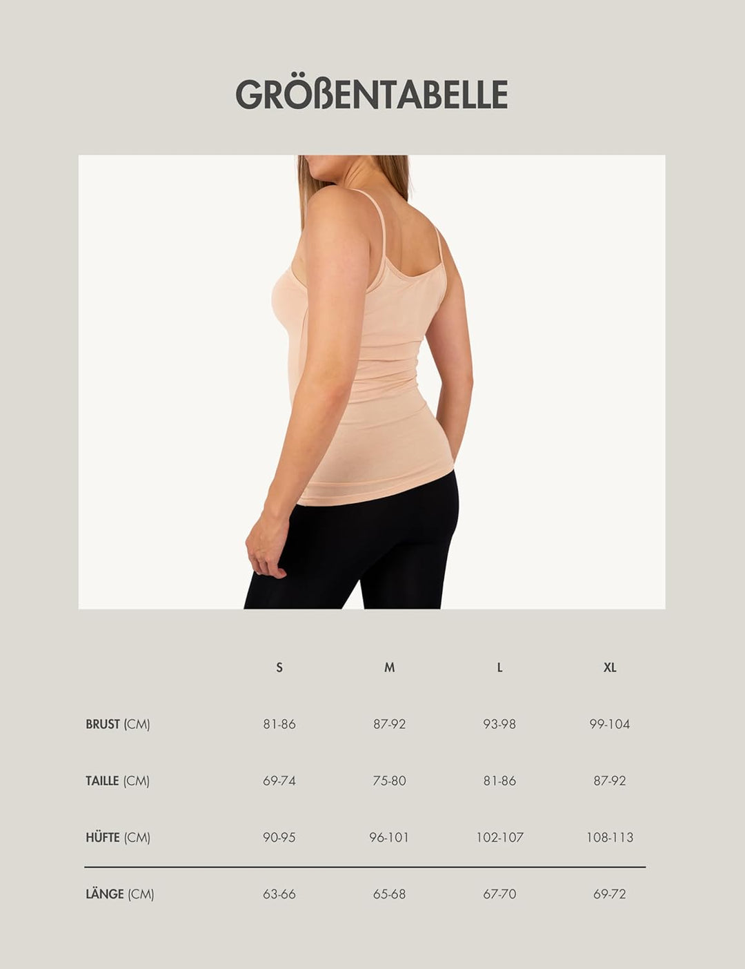 Basic Treasure 3er-Pack Unterhemden Damen, Spaghettiträger Top Damen, Premium Bambus Unterhemd Damen