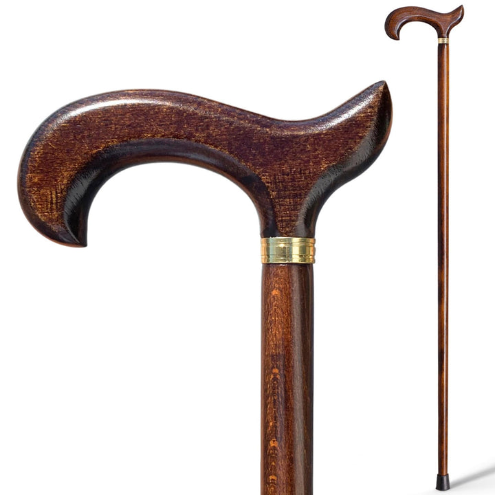 Gehstock aus Holz, dunkelbraun, 92 cm, sehr robust. (612)
