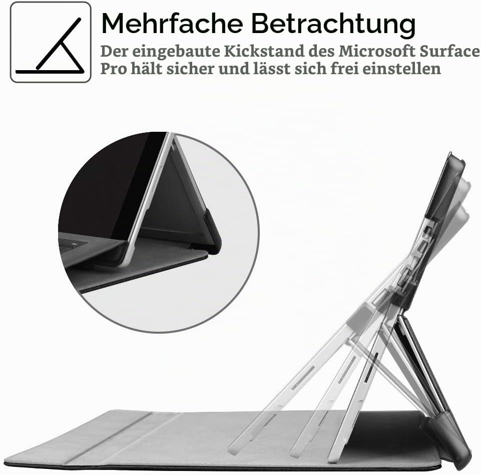 Fintie Hülle für Microsoft Surface Pro 7/7 Plus / 6/5, Business Schutzhülle mit Harter Schale, anpas