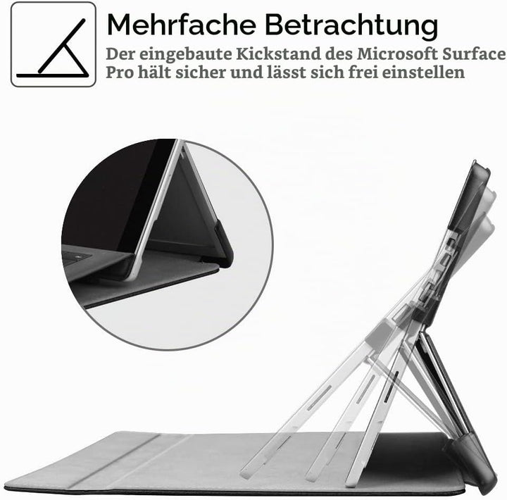 Fintie Hülle für Microsoft Surface Pro 7/7 Plus / 6/5, Business Schutzhülle mit Harter Schale, anpas