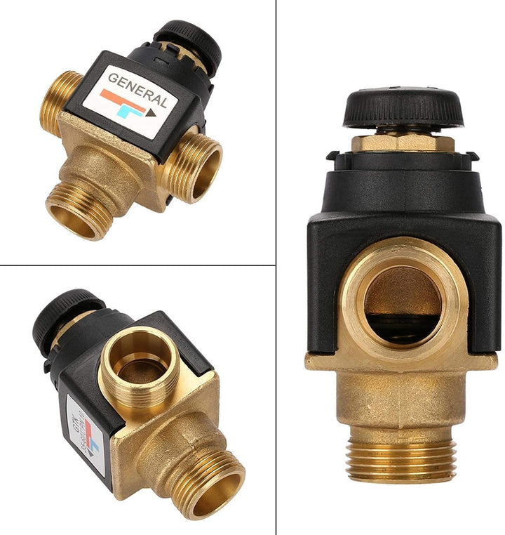 Tyenaza Messing, Kunststoff 3-Wege DN20 Aussengewinde Messing Thermostatisches Mischventil für Solar