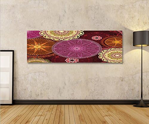 islandburner Bild Bilder auf Leinwand Ornament Panorama XXL Poster Leinwandbild Wandbild art up your