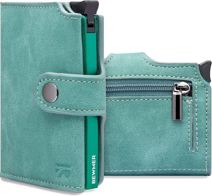 BEWMER 2 Shielded | Herren und Damen Slim Wallet mit RFID-Schutz Anti-Cloning | Kartenetui mit Münzf