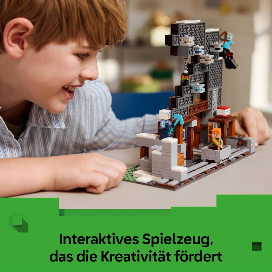 LEGO Minecraft Die Spitzhackenmine - Interaktives Spielzeug für Kinder - Alex, Minenarbeiter und Str