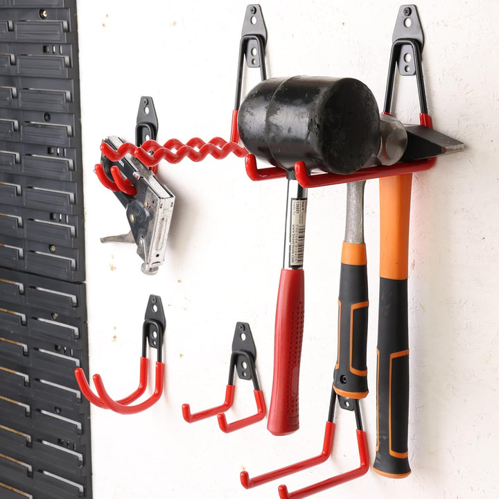 botle Set 10 Stck. Wandhaken, Werkzeughaken, Geradeförmig 7cm, stabil mit PVC-Ummantelung, für Garag