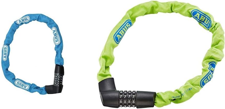 ABUS Fahrradschloss Tresor 1385/85 Zubehör Blau Bundle mit Kettenschloss 75 cm Grün, Blau Bundle mit
