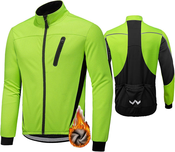 HOMTOL Herren Fahrradjacke Polarfleece-Futter Wasserdicht Winter Thermal Radjacke winddicht regenfes