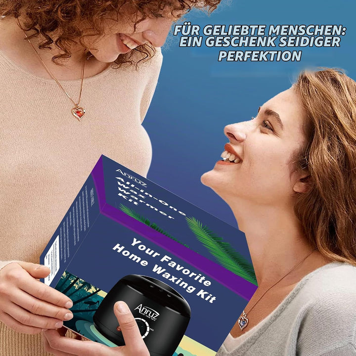 ANRUZ Waxing Set- A1-Black Wachswärmer Wachs Haarentfernung mit 400g Wachsperlen,Silikonschale und 2