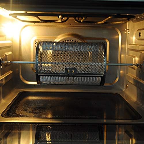 Falytemow Edelstahl-Rotisserie-Grilltrommel, Ofenkorb, Ofen, Braten, Backen, rotierend, für Erdnüsse