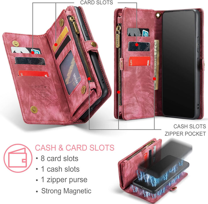 UFinetech Samsung A53 Hülle, Stossfeste TPU Leder Flip Tasche Samsung Galaxy A53 5G Handyhülle, Magn