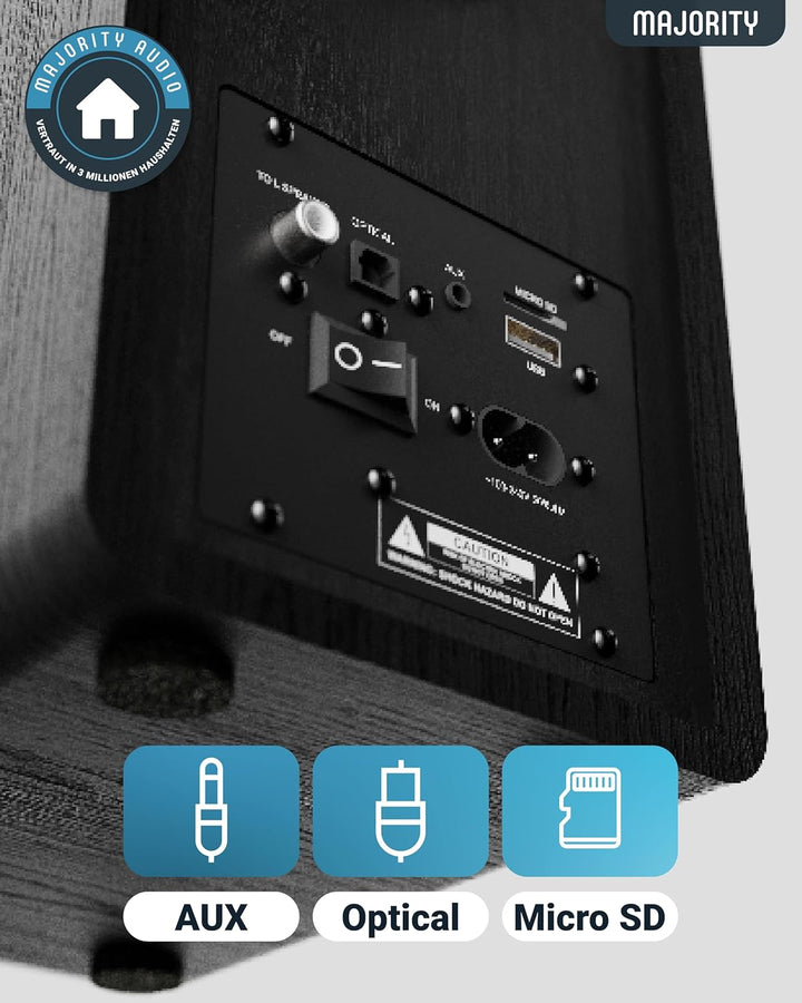 MAJORITY D40 Bluetooth Lautsprecher Boxen | 60W 2.0 Aktivlautsprecher | Studio Monitor mit 4"-Treibe