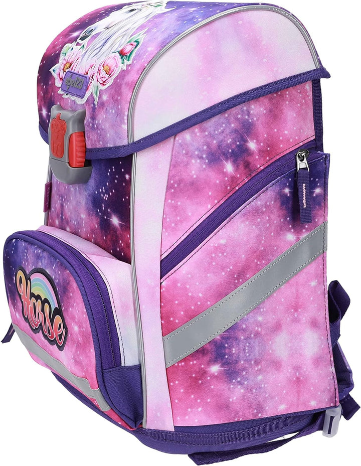 PFERDE HORSES SCHULRANZEN SET MÄDCHEN 1 KLASSE | SET 5 TEILIG LED FÜR GRUNDSCHULE | SUPER LEICHT | E
