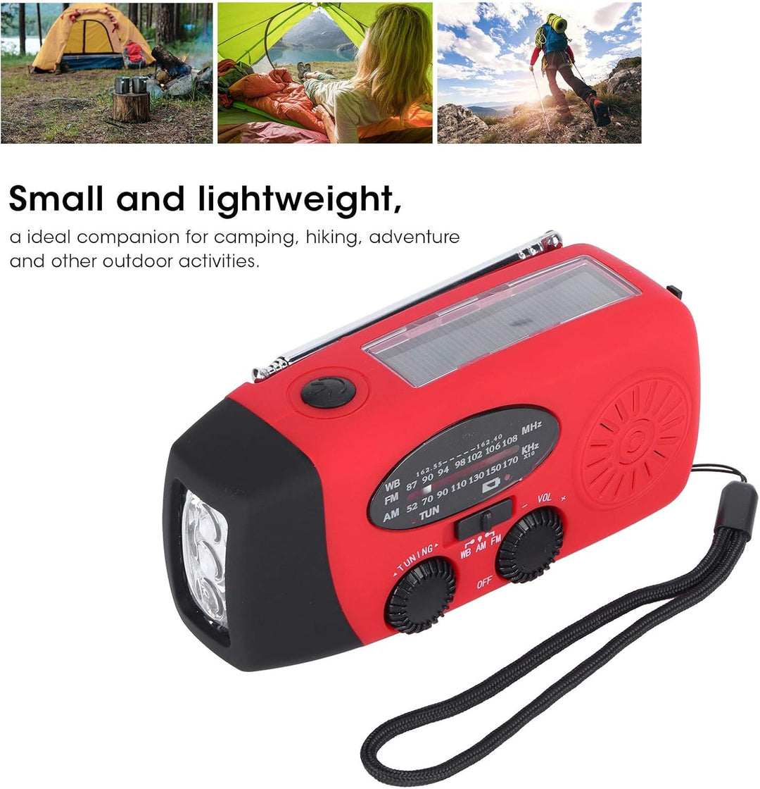 QQT088 Solarenergie Notfallradio, Multifunktions Handshake Radio, USB Aufladung, FM AM WB/NOAA Wette