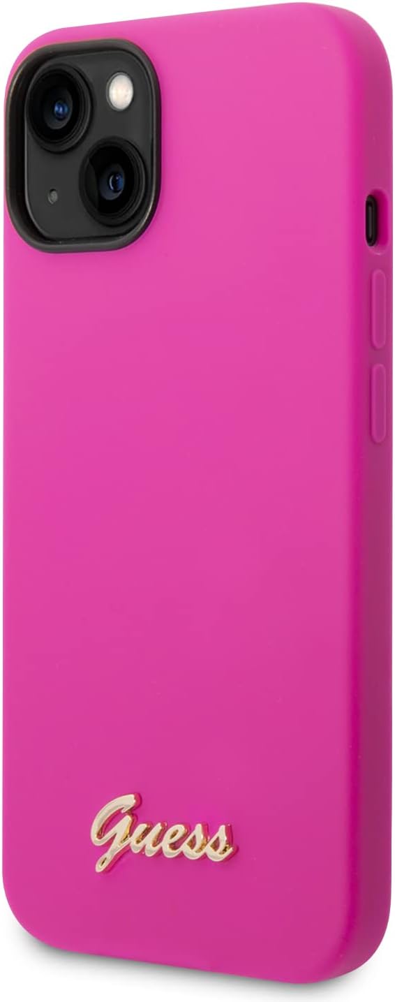 Guess GUHCP14MSLSMF hülle für iPhone 14 Plus 6,7" Fuchsia/Fuschia Hard case Silicone Vintage Gold Lo