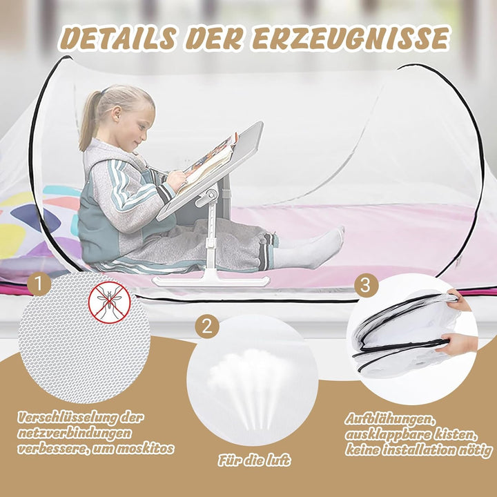 Moskitonetz Reise, 200x80x56cm Moskitonetz Pop Up mit Aufbewahrungstasche, Faltbares Tragbares Mosqu