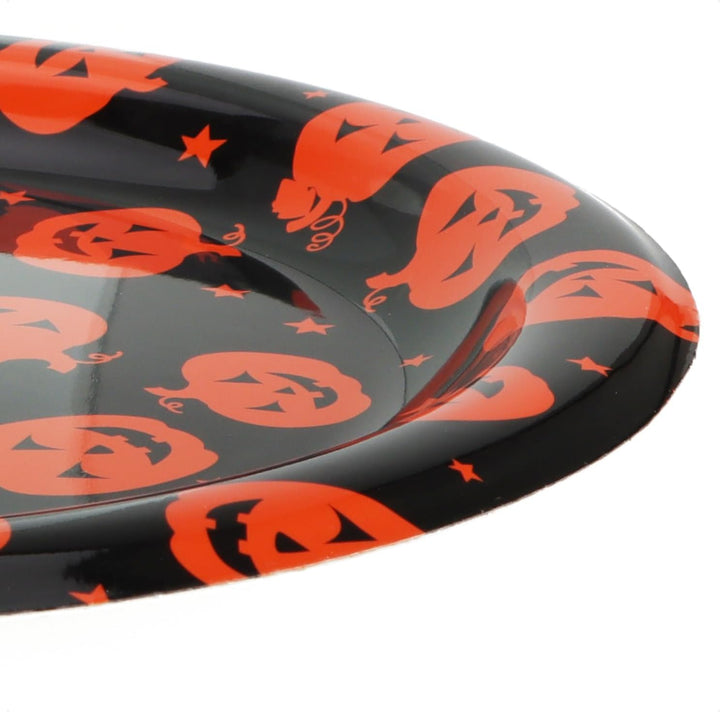 com-four® 15x Dekoteller Halloween - hochwertige, wiederverwendbare Kunststoffteller im Spinnen- und