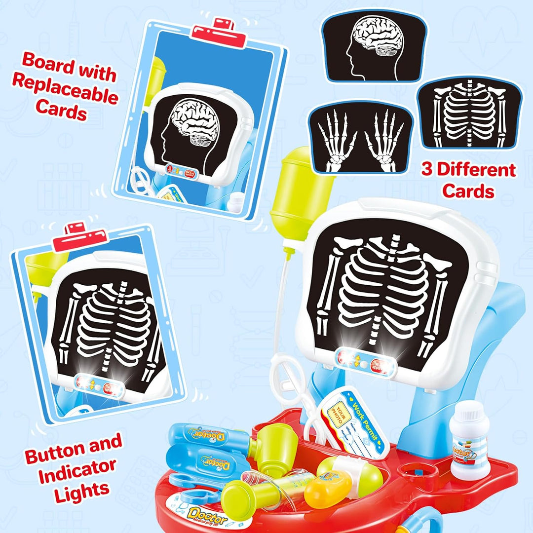 deAO Toys Little Doctor tragbares Krankenhaus-Spielset für Kinder, für Rollenspiele, mit