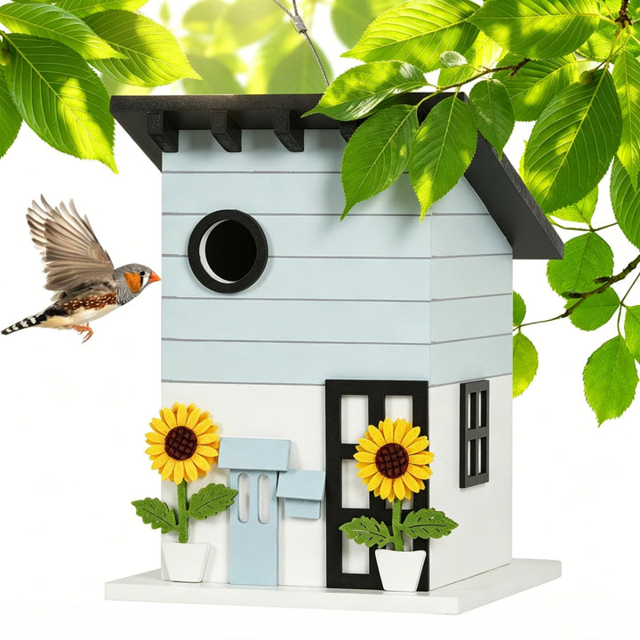 Deko Vogelhaus zum Aufhängen - Nistkasten im Landhausstil für kleine Vögel, dekoratives Vogelhäusche
