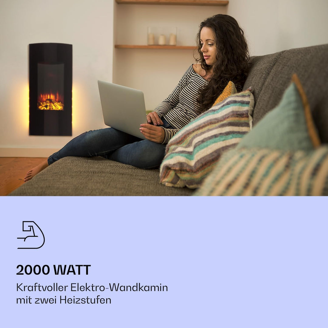 Klarstein Elektrokamin, Elektro Heizungen für Wohnzimmer & Innenräume, Elektrischer Kamin mit LED Fl