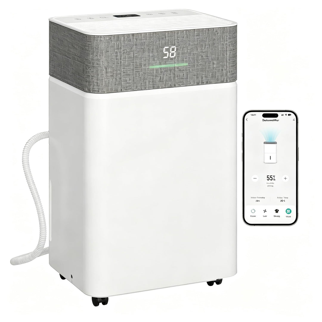 JUMMICO Luftentfeuchter 20L/Tag Smart WLAN Timer | 4,3L Tank, Auto-Abtauung, 2 Lüftungsstufen, Feuch