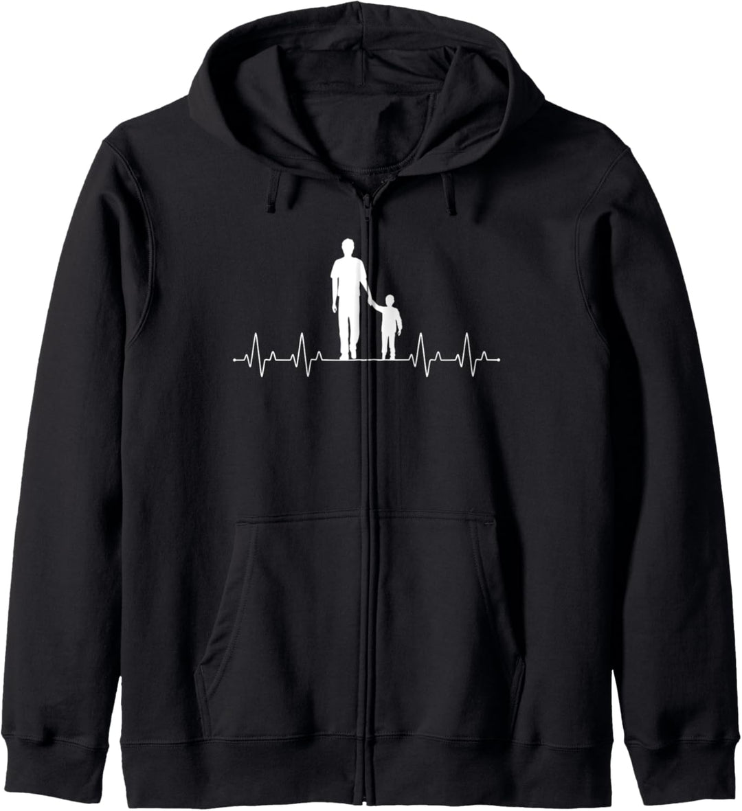 Vater & Sohn Partnerlook, Herzschlag & Hand, Bester Papa Kapuzenjacke