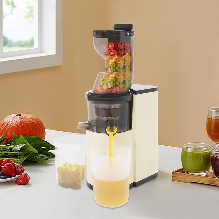 Haushaltsentsafter, Langsamer Entsafter Slow Juicer 500ml(Weiss)