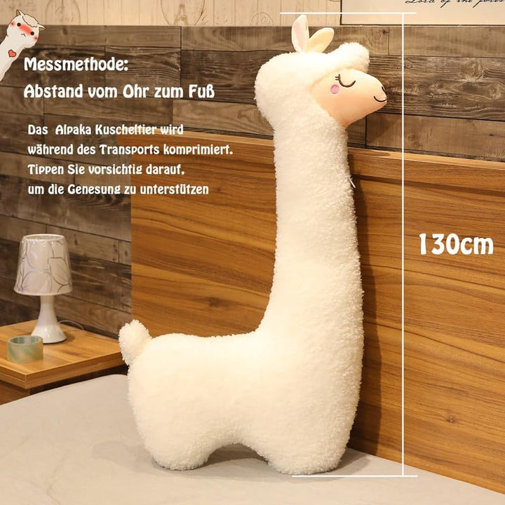Alpaka Kuscheltier, Alpaka-Plüschtier mit langem Hals, Weiches Alpaka-Kissen-Stofftier, Long Neck Pl