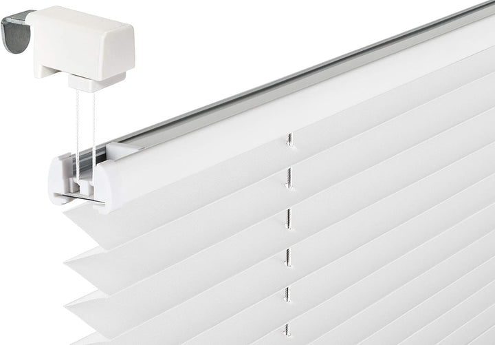 SchattenFreude Klemmfix-Plissee für Fenster | Mit Klemm-Haltern | Ohne Bohren | Reinweiss, Breite: 1