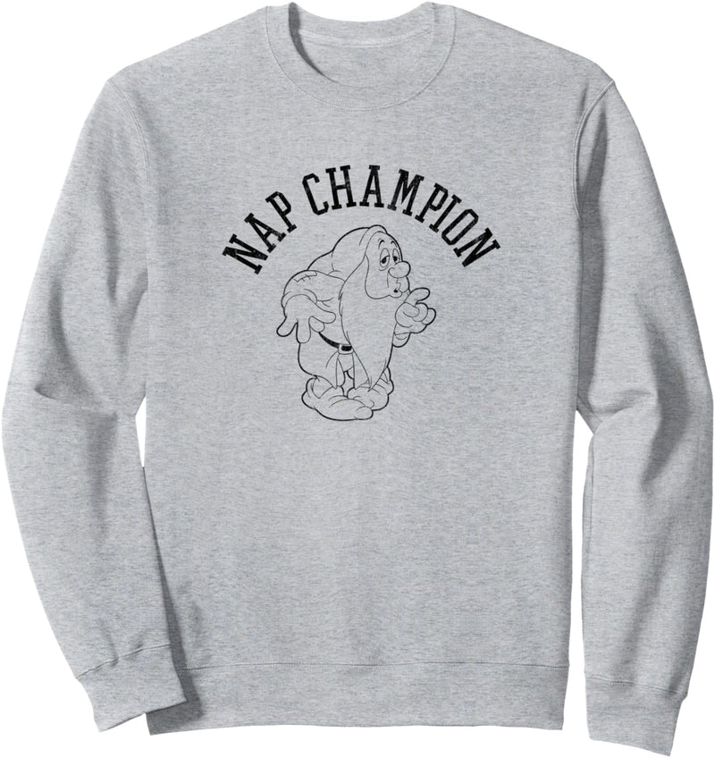 Disney Snow White Sleepy Nap Champion Simple Black Outline Sweatshirt