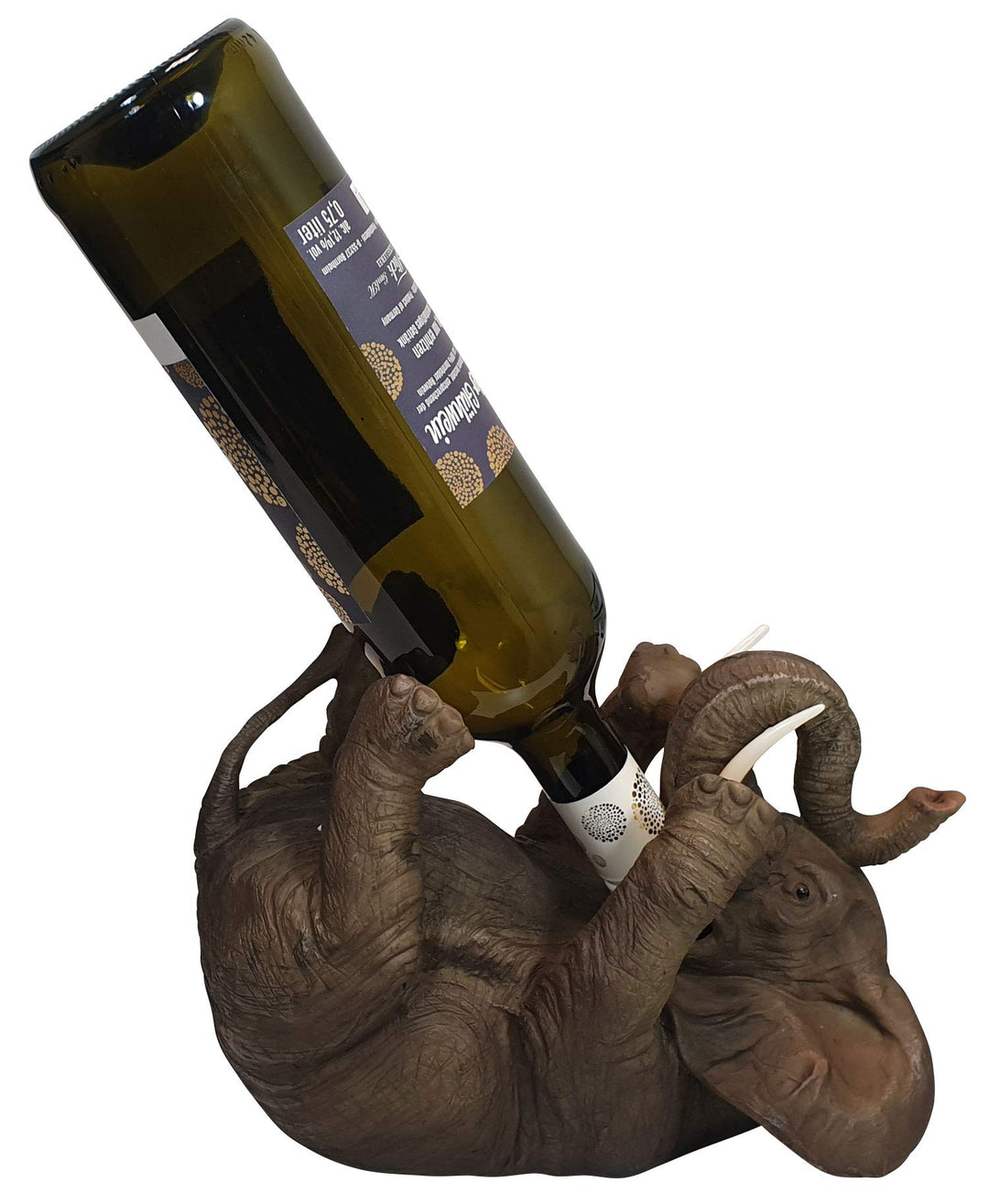 Flaschenhalter Weinflaschenhalter durstiger Elefant Figur Skulptur lustige Deko Glückelefant