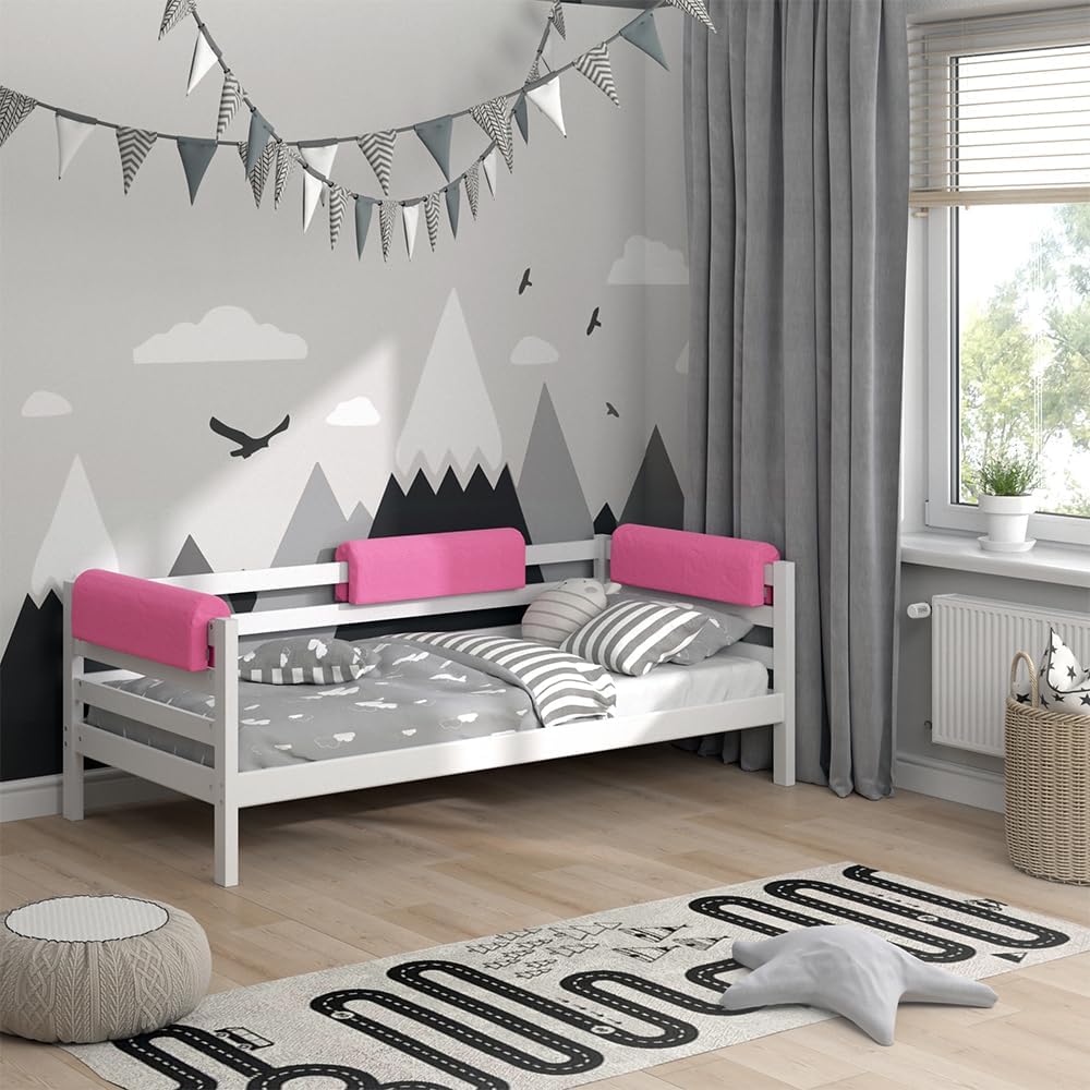 Vitalispa Bettkantenschutz Bettumrandung Kinderbett Kantenschutz Babybett (Pink) Rosa, Rosa
