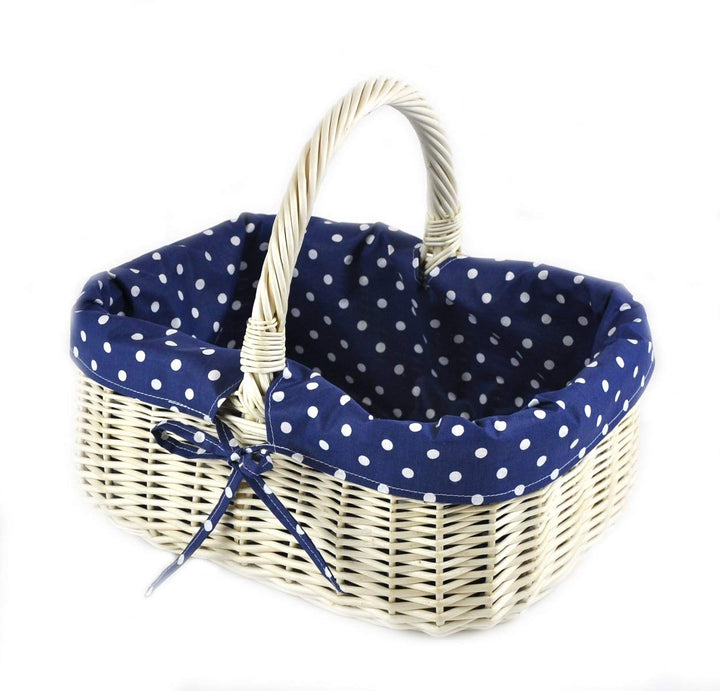 MyBer® Korb Weidenkorb Einkaufskorb Picknickkorb 33/23/13cm (27cm mit Henkel). Stabiler Tragekorb au