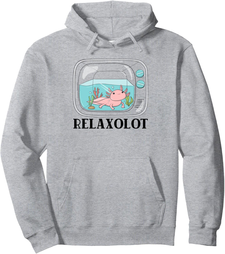 Relaxolot Lustiges Axolotl Tee Cute Meme Lazy Relaxing Animal Pullover Hoodie