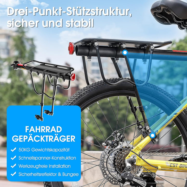 West Biking Gepäckträger Mountainbike - Stabiler Fahrrad Gepäckträger Robust MTB Gepäckträger Alumin