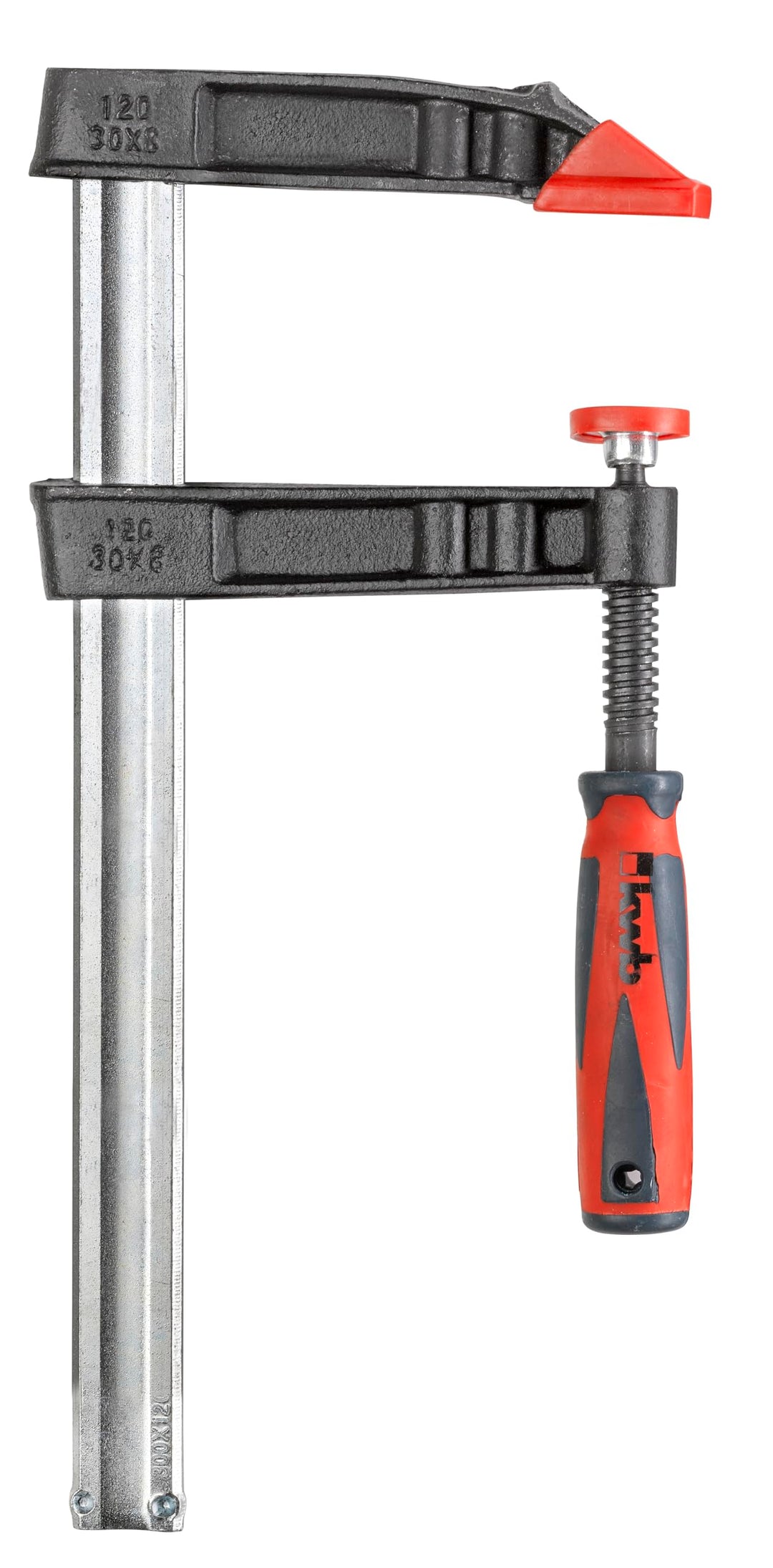 kwb Profi Schraub-Zwinge mit 2-Komponentengriff 120x300, Spann-Weite 300 mm, Spanntiefe 120 mm, Span