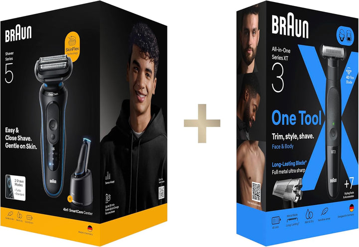 Braun Bundle mit Series 5 Rasierer Herren Elektrisch, Rasierapparat, Wasserdicht, Made in Germany, 5