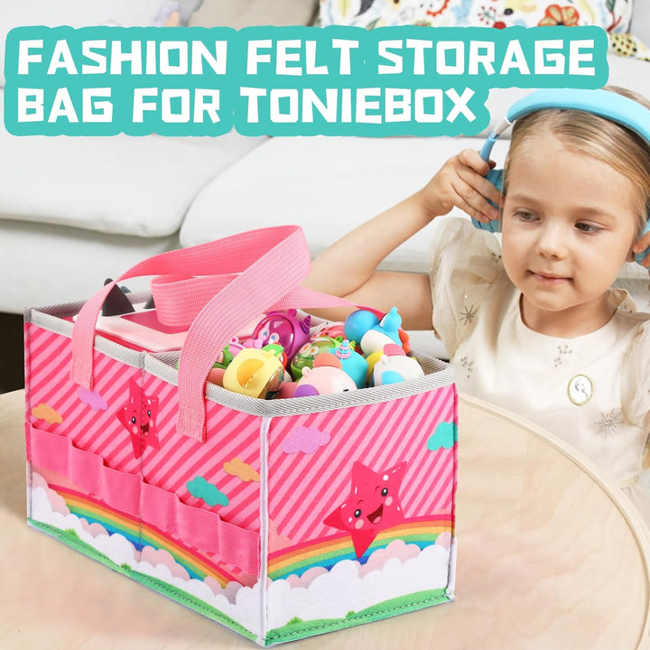 Tragetasche für Toniebox Starter Set und Tonies Figur, Schutzhüllen-Organizer mit viel Platz für Zub