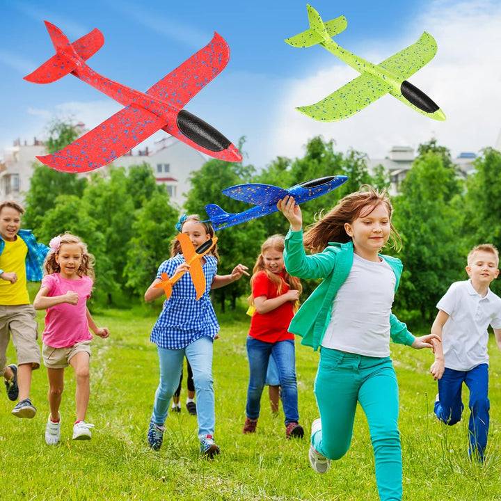 VCOSTORE Styroporflieger Wurfgleiter Kinder - 4 Stück Flugzeug Spielzeug Styropor Segelflieger Gross