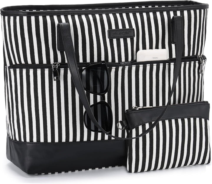 Kasgo Laptop Handtasche Damen, Gross 15.6 zoll Schultertasche Wasserabweisend Laptop Tasche Shopper