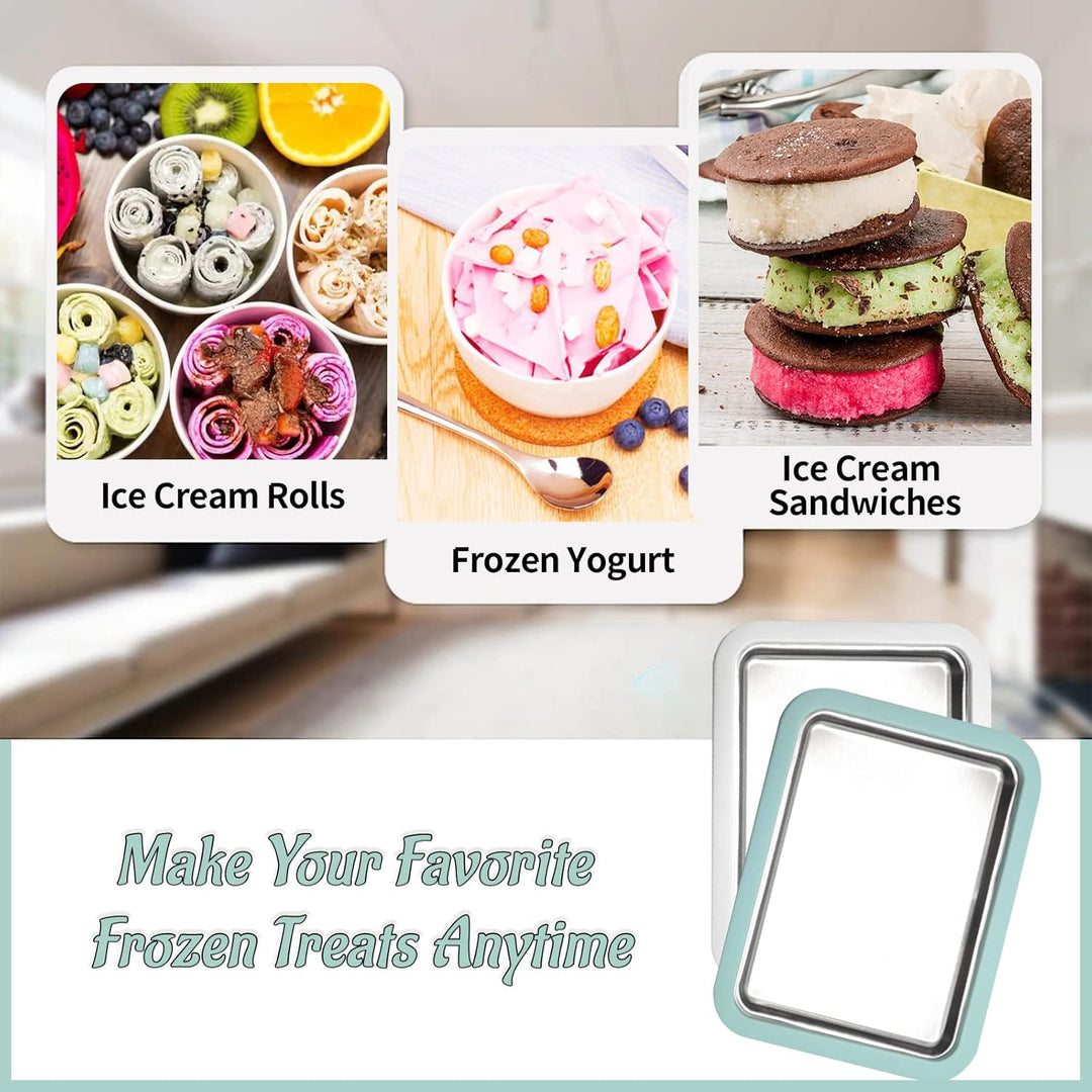climafusion Eisplatte Eis Rolls zum Eis Machen DIY, Ice Cream Machine rolls maker mit 2 Spateln, Gel