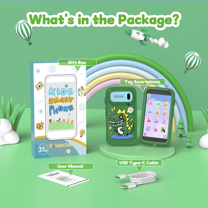 Kinder Handy Smartphone, Dinosaurier Weihnachten Geschenk Pretend Smartphone für Mädchen Jungen Alte