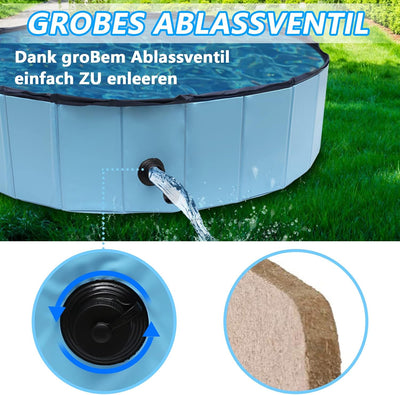 Vigevee Hundepool für Kleine Hunde 80x20cm Hundepool fur Grosse Hunde Hundebadewanne Hunde Planschbe